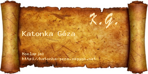 Katonka Géza névjegykártya