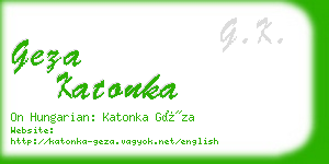 geza katonka business card
